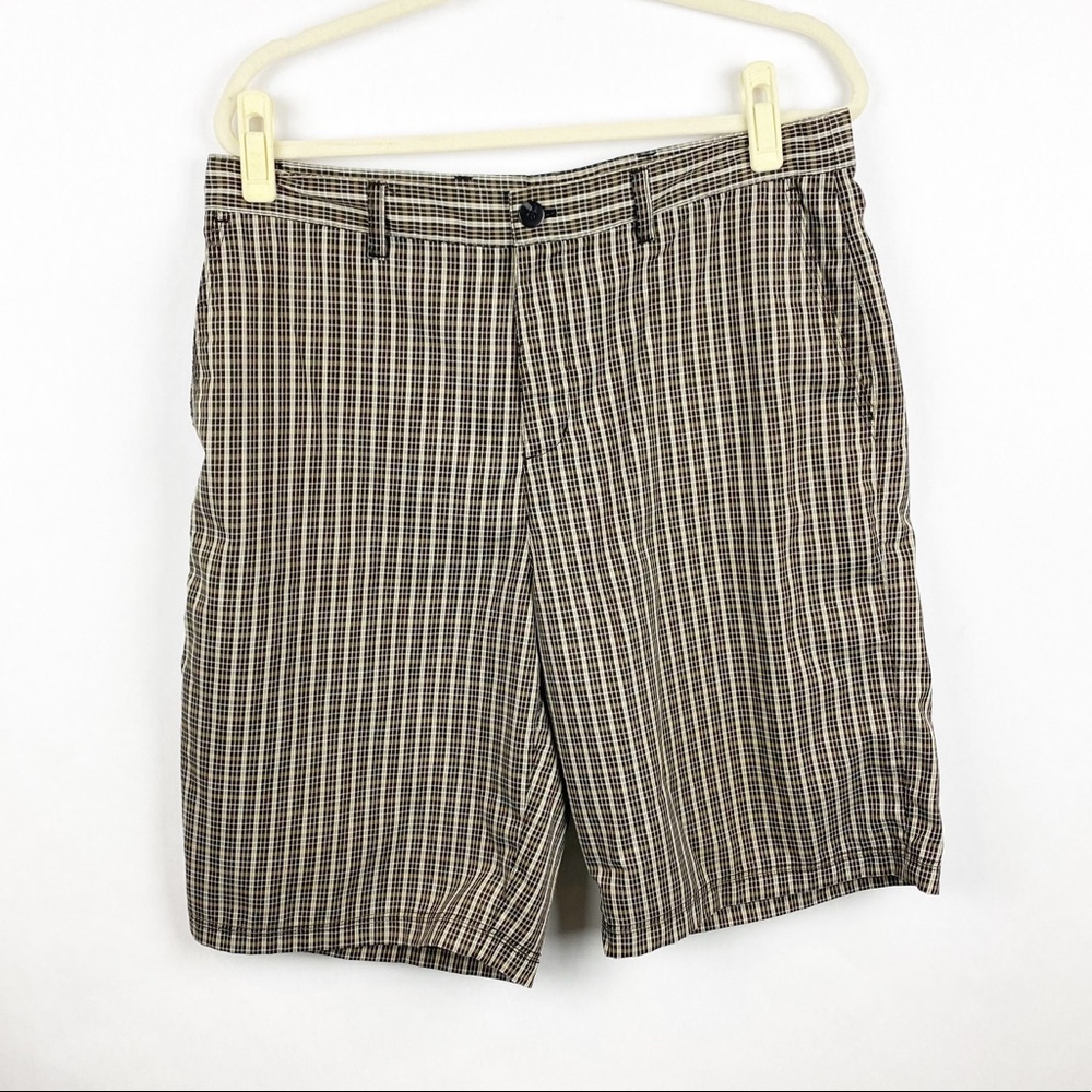 Adidas Plaid Flat Front Casual Golf Shorts 34